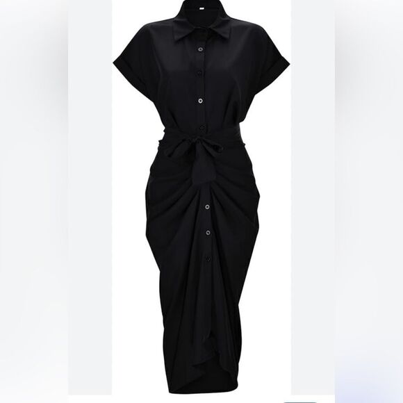 SATIN DRESS COCKTAIL FORMAL DRESS LIKE NEW - Picture 2 of 5